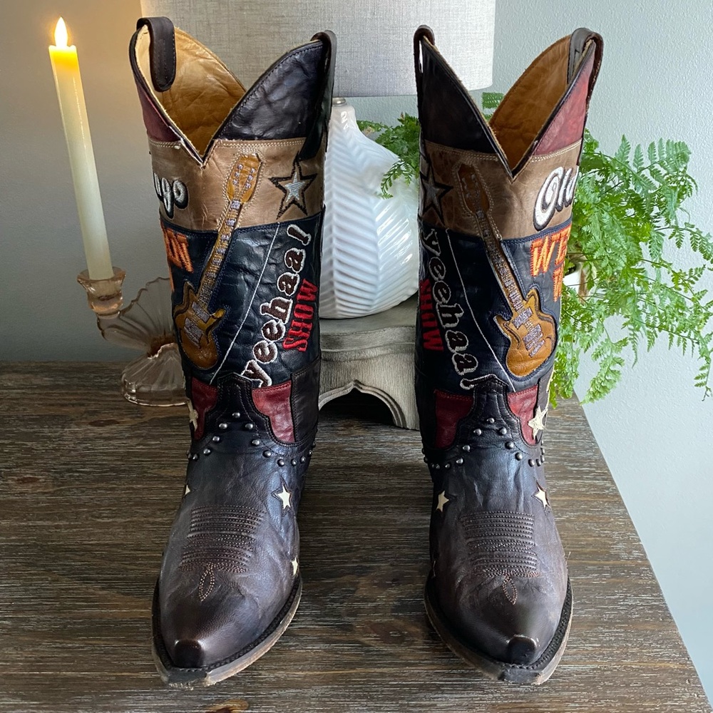 Old Gringo Paradise Vesuvio Leather Western Handmade Cowgirl Boots Womens 8.5 B
